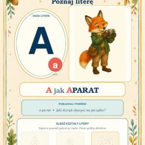 Leśny Alfabet — 32 karty A4 | PDF + PPTX — okładka produktu