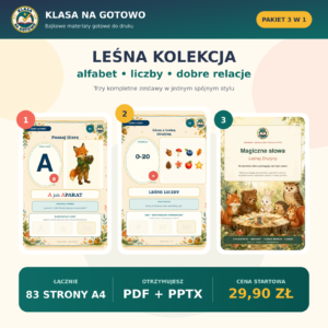 Leśna Kolekcja 3 w 1 — alfabet, liczby i magiczne słowa
