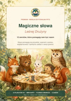 Magiczne słowa Leśnej Drużyny — emocje, relacje i granice | PDF + PPTX — okładka produktu