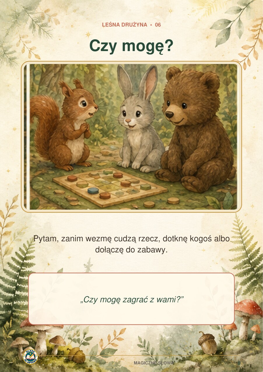 Magiczne słowa Leśnej Drużyny — emocje, relacje i granice | PDF + PPTX — rzeczywisty podgląd materiału